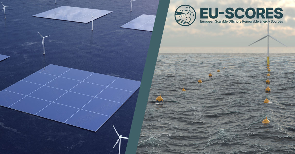 Illustration/Co-location of offshore wind, wave and offshore solar energy (Courtesy of EU-SCORES)