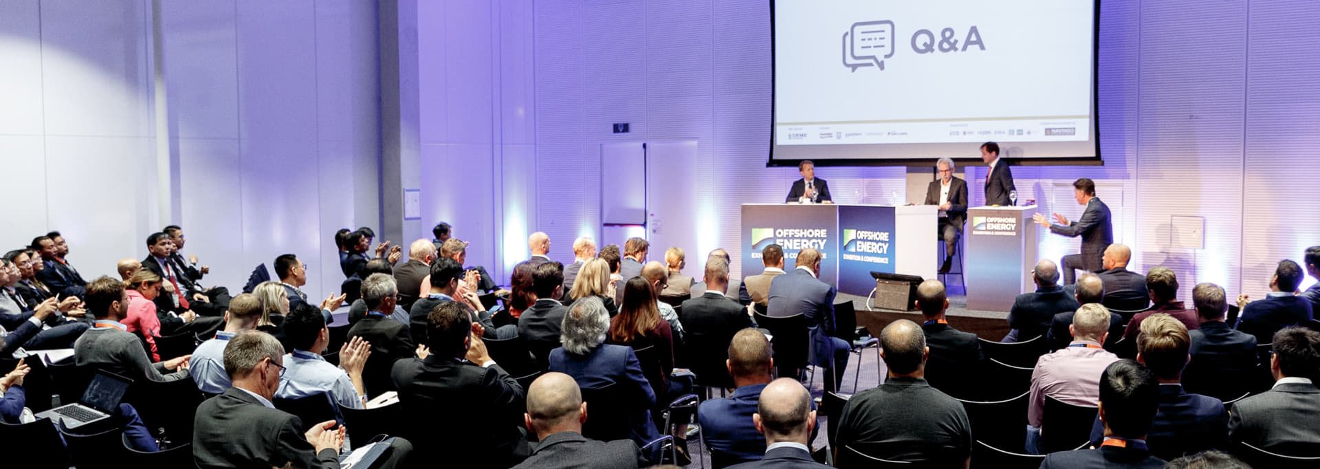 A conference session at one of the annual Offshore Energy Exhibition & Conference events