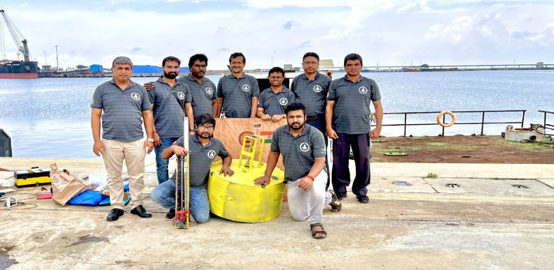 IIT Madras team with wave energy buoy (Courtesy of IIT Madras)