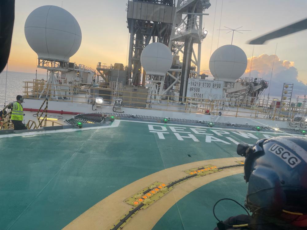 Coast Guard medevacked a 60-year-old, male worker after they experienced stroke-like symptoms; Credit: U.S. Coast Guard