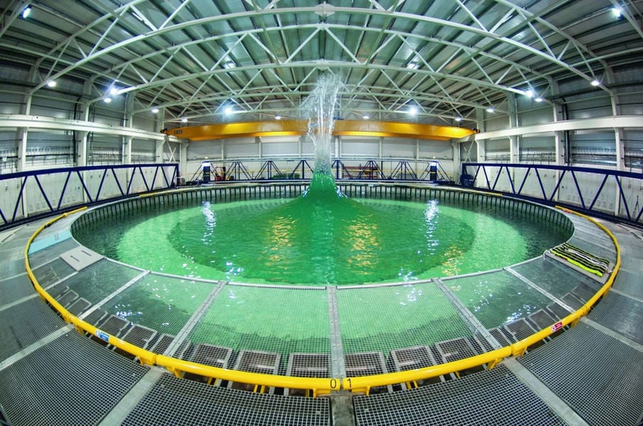 The test tank of the FloWave Ocean Energy Research Facility (Courtesy of FloWave)