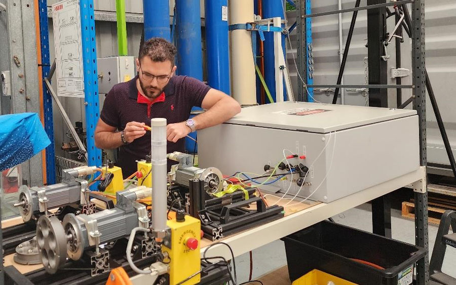 CETO Wave Energy Ireland’s engineer preparing tank equipment (Courtesy of Carnegie Clean Energy)