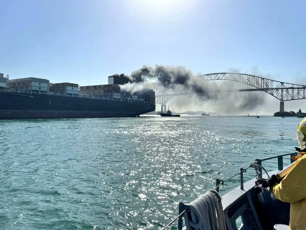 Containership fire