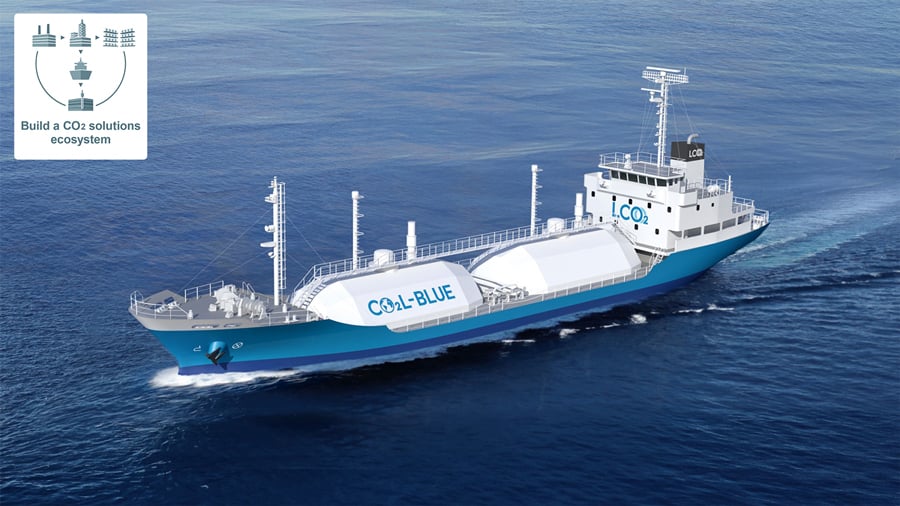 Conceptual image of the LCO2 demonstration test ship. Photo: MHI