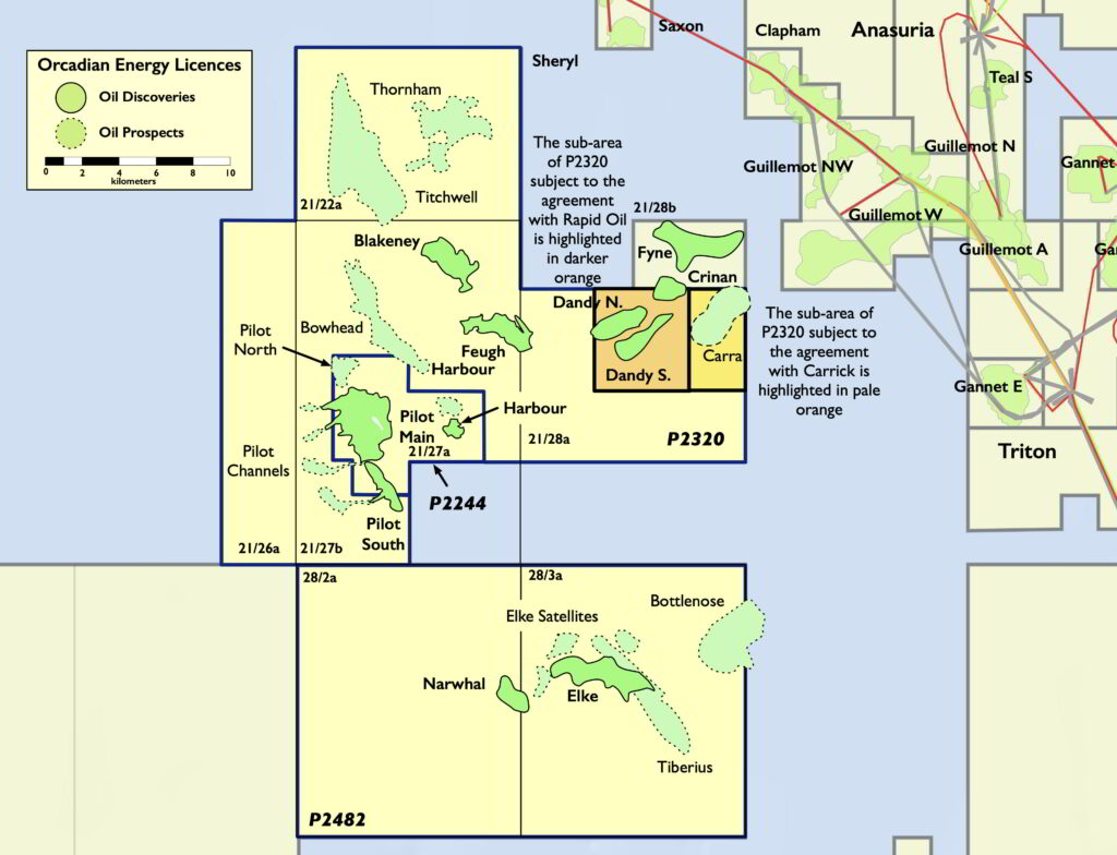 Map of the proposed Crinan and Dandy subarea; Source: Orcadian Energy