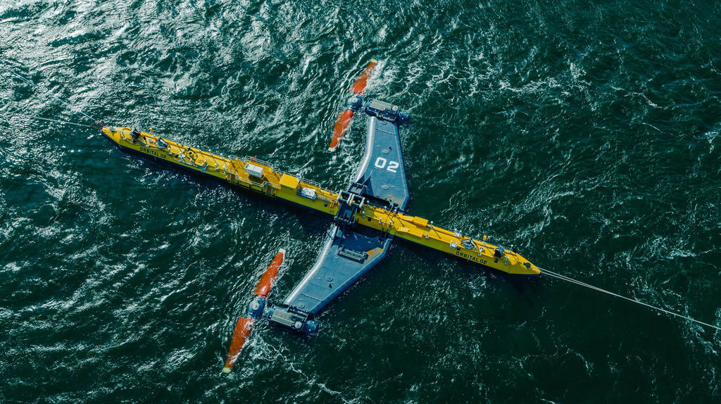 Illustration/Orbital Marine Power's 2MW tidal energy deployed offshore Scotland (Courtesy of Orbital Marine Power)