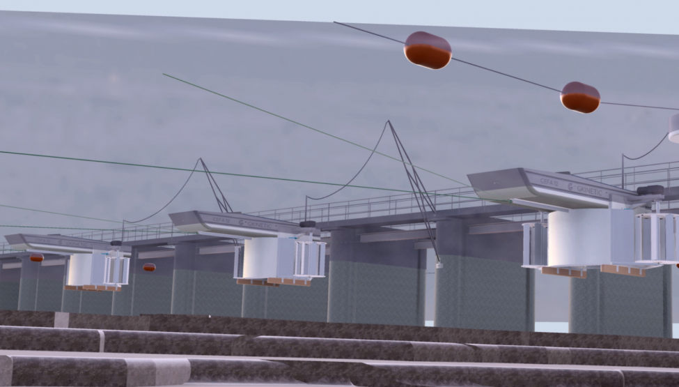 Render of GKinetic’s three-unit deployment at Thomond Weir (Courtesy of GKinetic)
