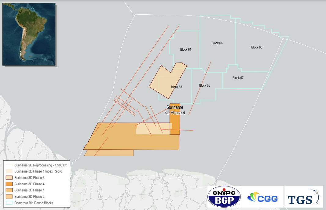 Seismic trio wraps up another phase of 3D survey offshore Suriname ..., image size:1067x689