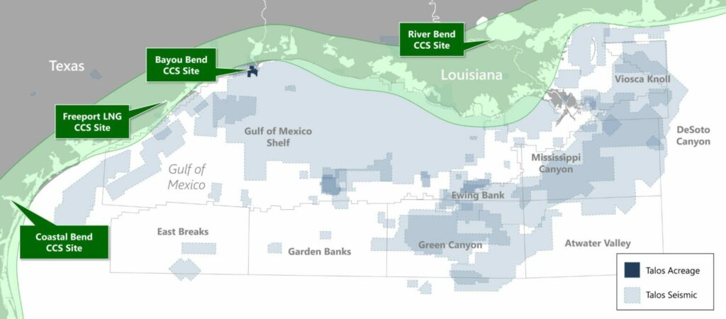 Talos’ CCS projects; Courtesy of Talos Energy