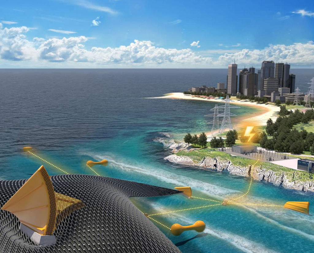 Illustration/DEEC-Tec-based wave energy system (Courtesy of US DOE)