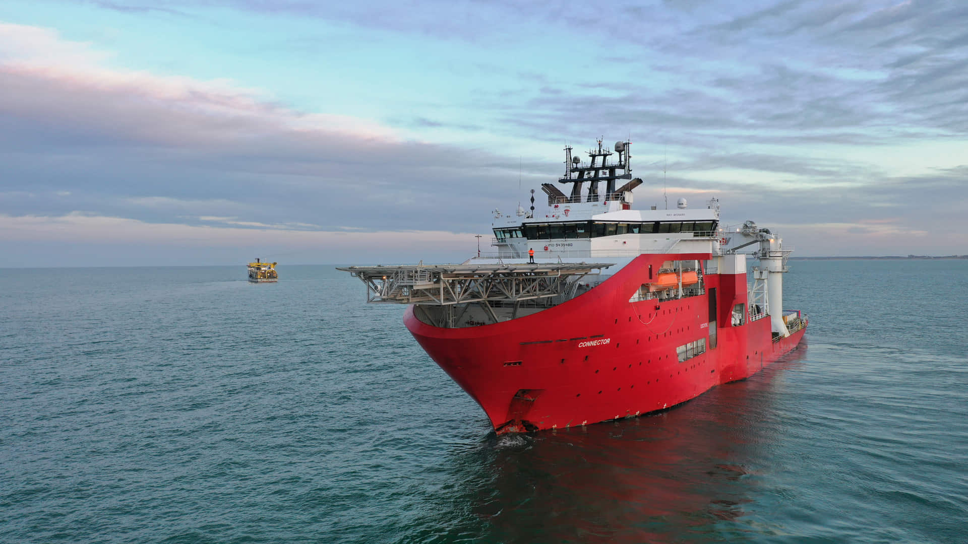 A photo of the cable laying vessel CLV Connector at sea