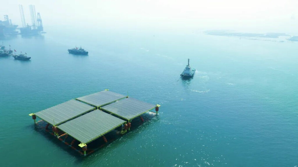 China’s first semi-submersible offshore solar platform (Courtesy of CIMC)