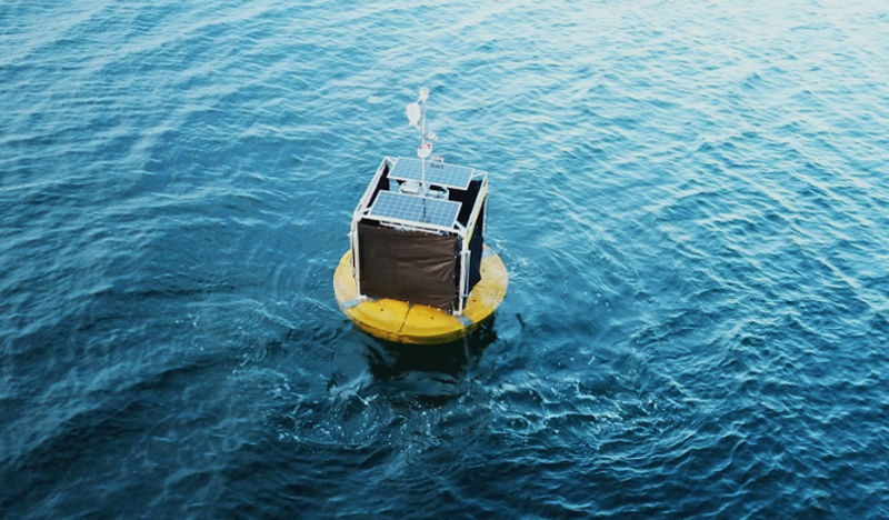 Illustration/Oneka's wave-powered desalination buoy (Courtesy of Oneka Technologies)