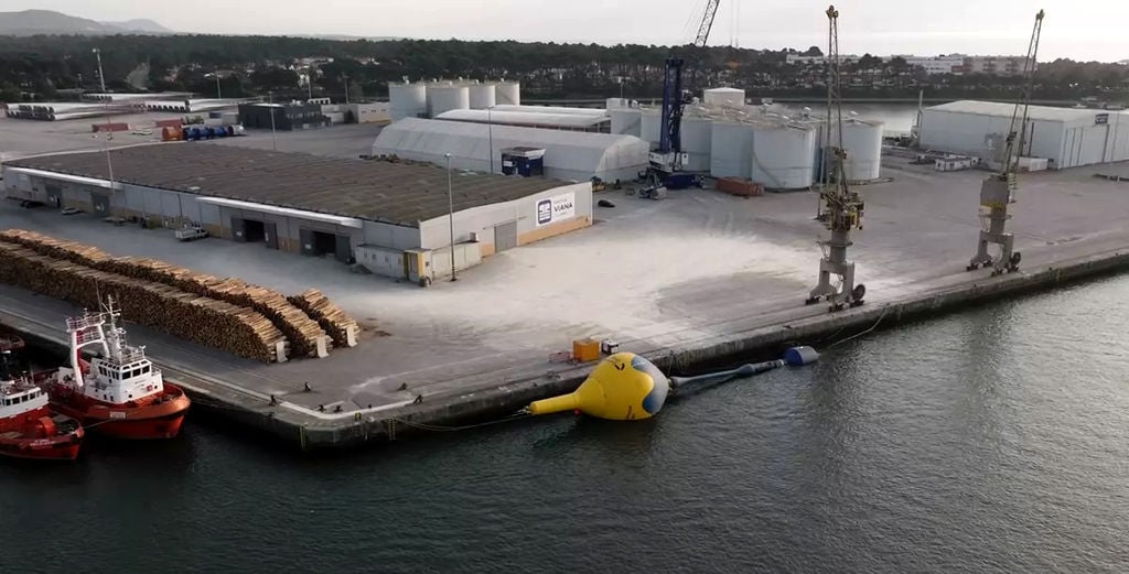 Illustration/CorPower C4 wave energy device at the Port of Viana do Castelo (Courtesy of CorPower Ocean)