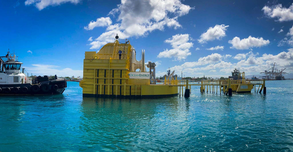 The OE35 wave energy device (Courtesy of OceanEnergy)