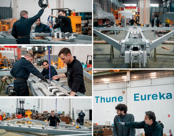 Factory acceptance test of energy collectors at Thune Eureka factory (Courtesy of Wavepiston)