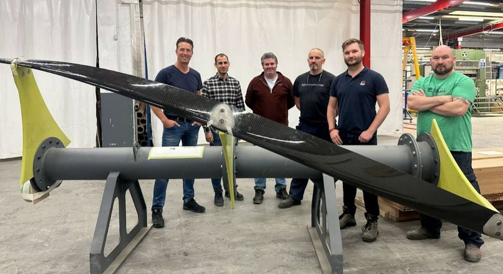 Tidal turbine foil made for ORPC device as part of CRIMSON Project (Courtesy of ÉireComposites)