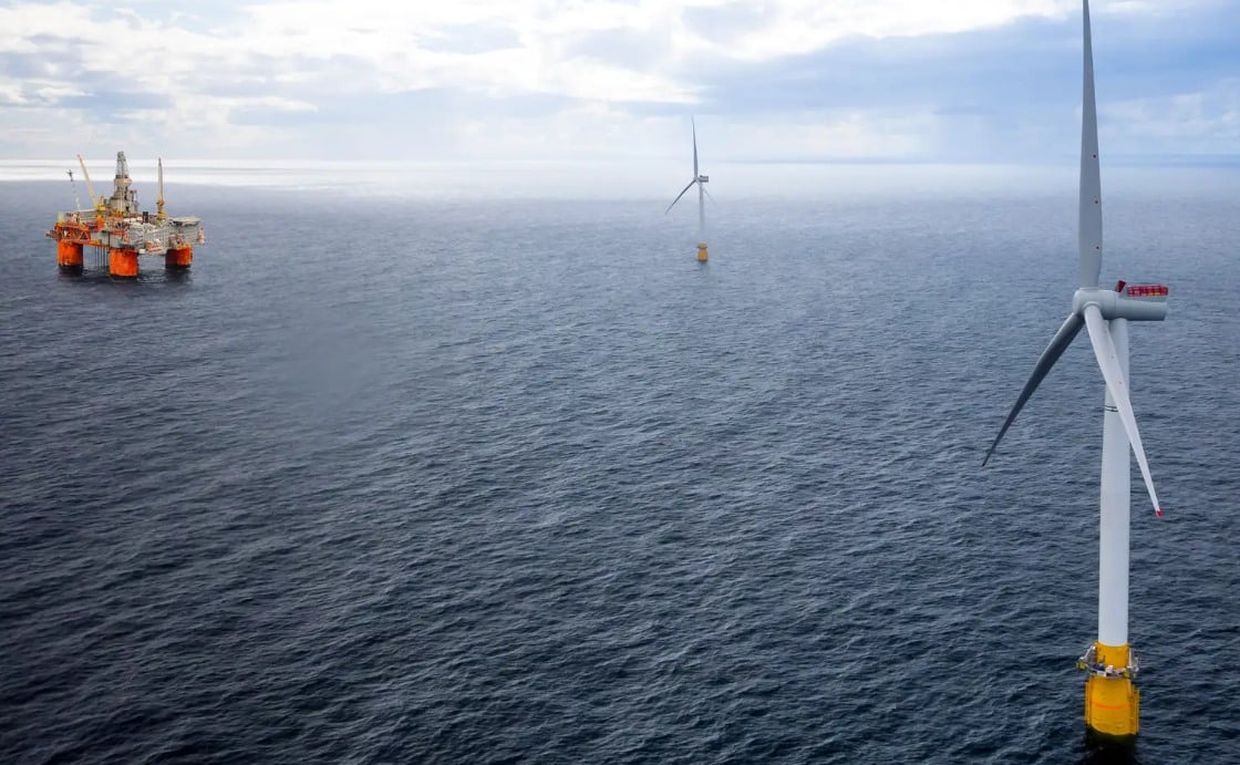 Illustration - Equinor's Hywind Tampen wind farm in the North Sea; Source: Equinor