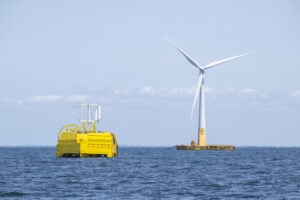 Lhyfe Sealhyfe offshore hydrogen production platform and Floatgen floating wind turbine