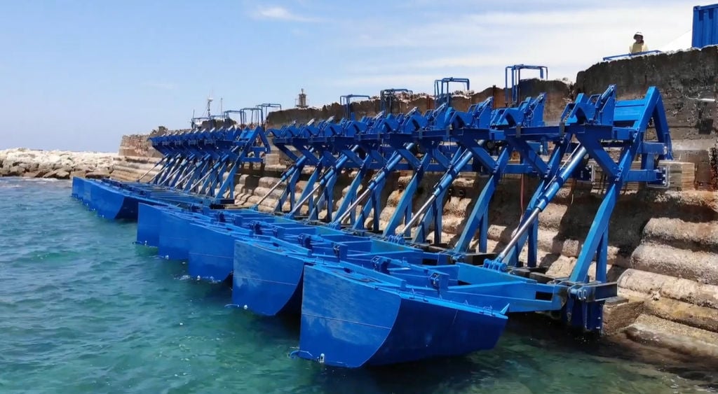 Eco Wave Power's wave energy plant in Jaffa Port, Israel (Screenshot/Video by Eco Wave Power)