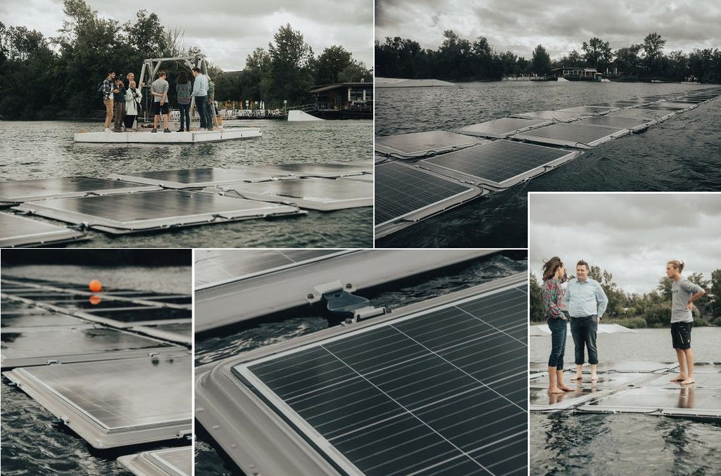 Sunlit Sea’s 60kWp floating solar unit in Mannheim, Germany (Courtesy of Sunlit Sea)