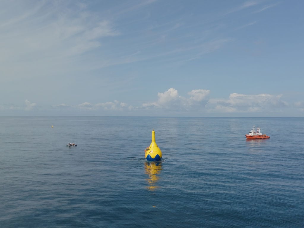 CorPower Ocean's C4 wave energy device offshore Portugal (Courtesy of CorPower Ocean)