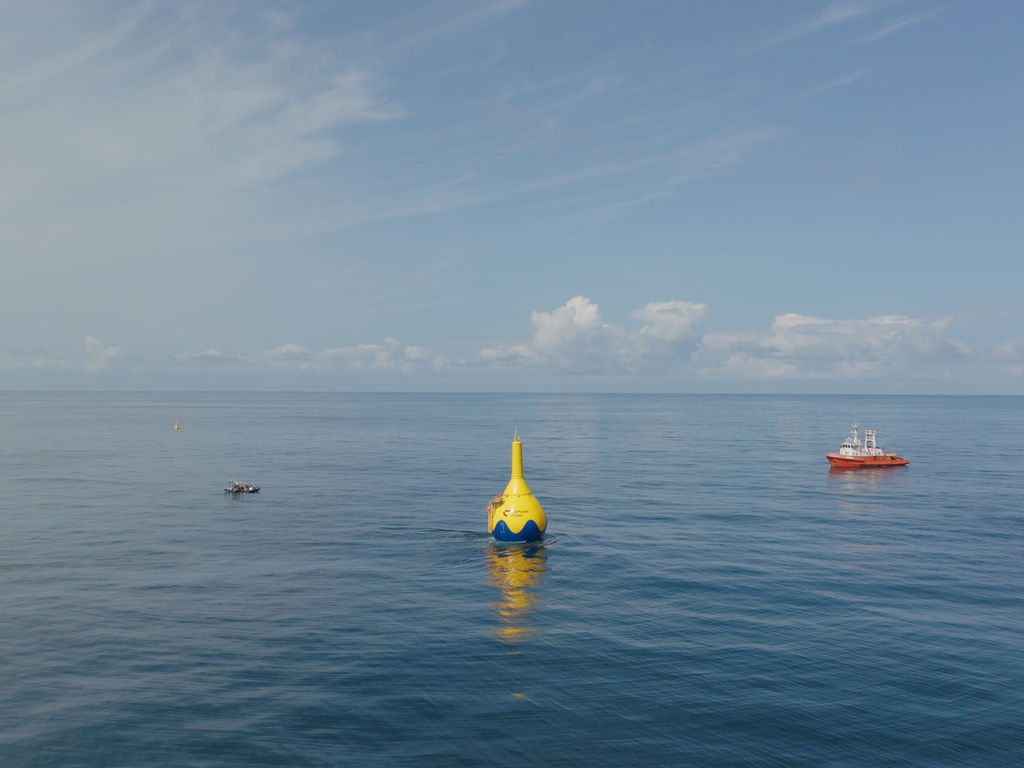 CorPower Ocean's C4 wave energy device offshore Portugal (Courtesy of CorPower Ocean)