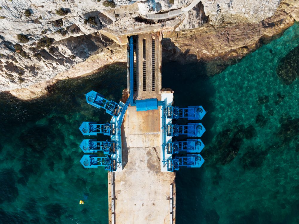 Eco Wave Power's Gibraltar wave energy array before decommissioning (Courtesy of Eco Wave Power)