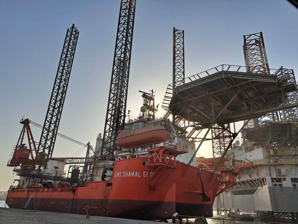 Arrival of GMS Shamal to Hamriyah Freezone shipyard; Source: Ocean Oilfield 