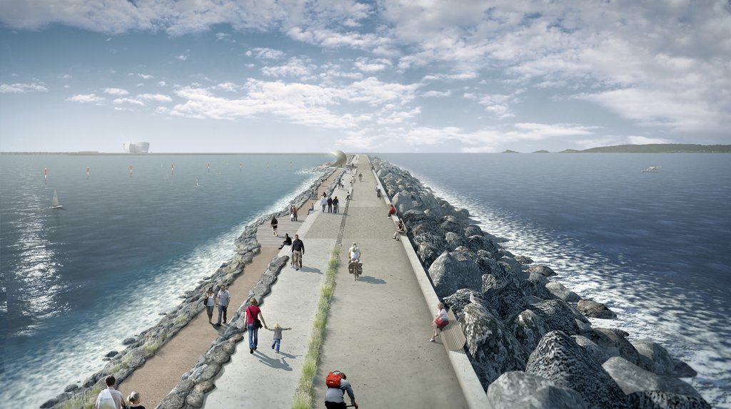 Illustration/Artist’s impression of Swansea Bay Tidal Lagoon (Courtesy of Tidal Lagoon Power)