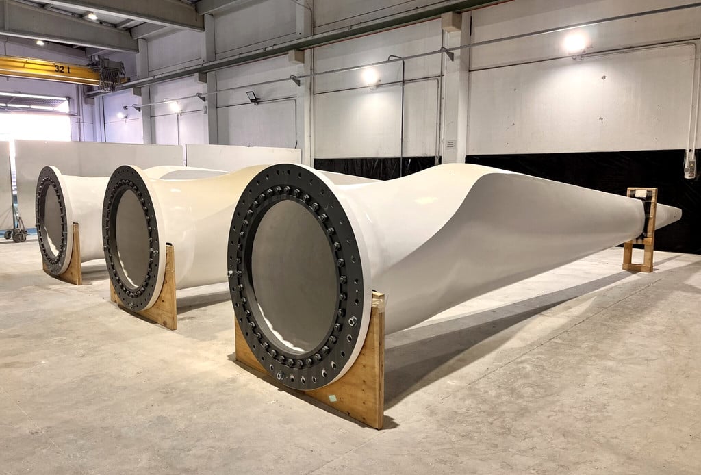 Finished NEMMO tidal turbine blades with anti-fouling cover (Courtesy of NEMMO project)