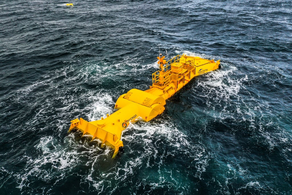 Mocean Energy’s Blue X wave energy device under sea trials (Courtesy of Mocean energy/Photo by Colin Keldie)