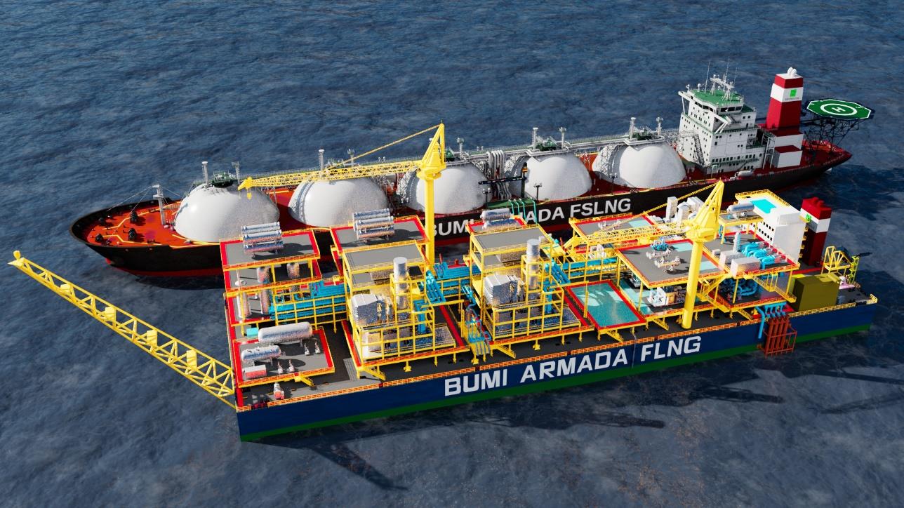 Rendering of the floating liquefied natural gas solution which received AiP; Source: Bumi Armada