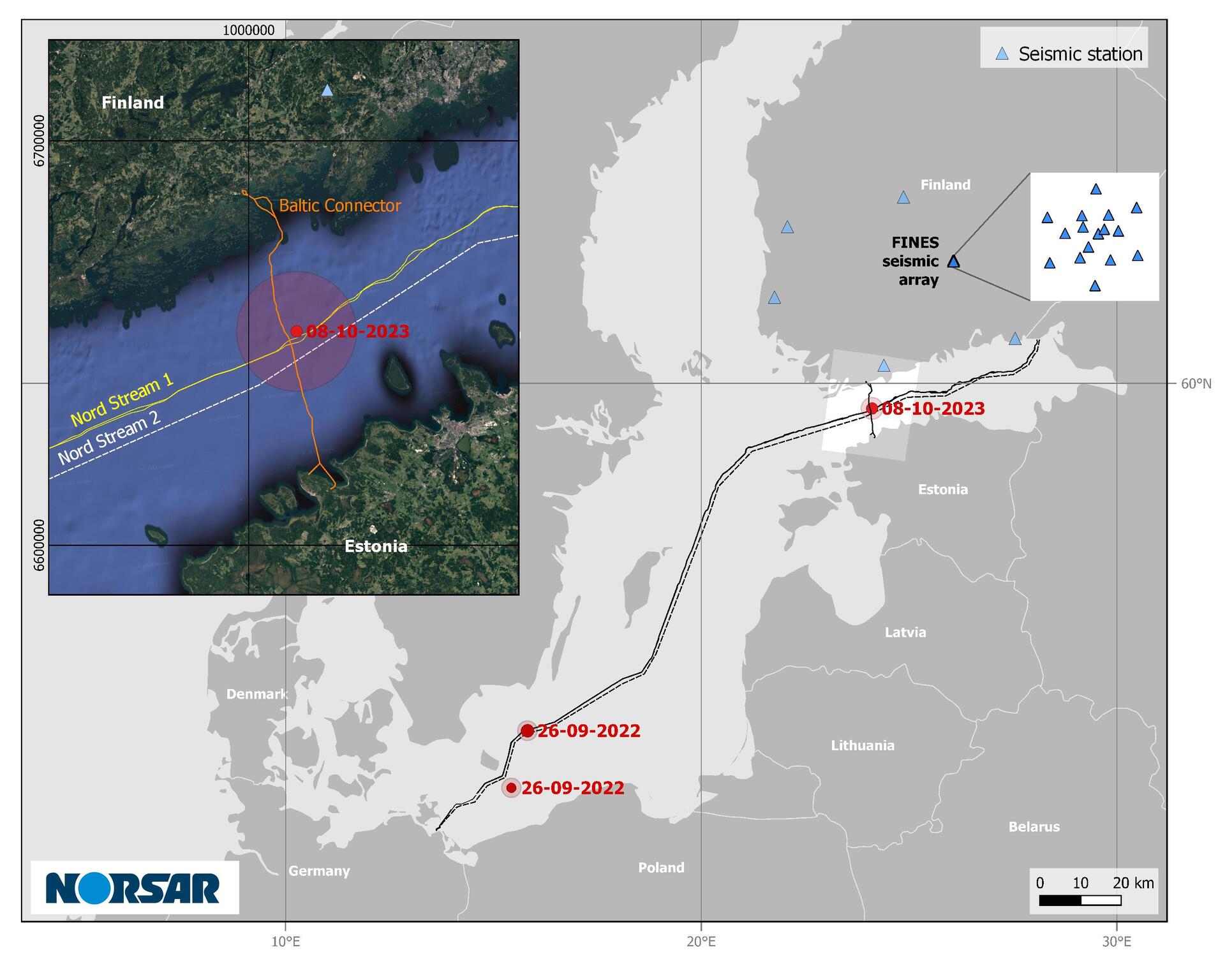 Seismic signals indicating possible explosion recorded near Balticconnector gas pipeline