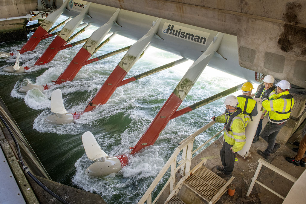 Tocardo’s Eastern Scheldt tidal energy array (Courtesy of Ocean Energy Europe/Photo by Simon Pugh)