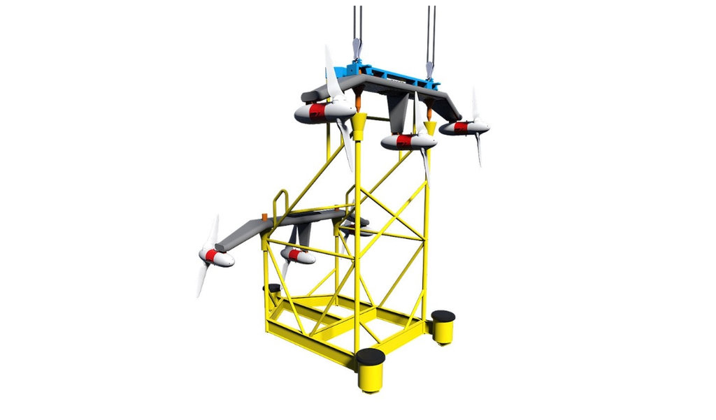 Hydrowing's solution with Tocardo tidal turbines (Cortesy of Hydrowing)