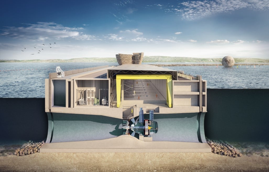 Illustration/Tidal turbine technology proposed for the scrapped Swansea Bay Tidal Lagoon scheme (Courtesy of Tidal Lagoon Power/Archive)