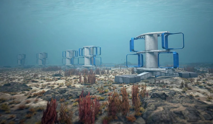 Illustration/HydroQuest’s concept for its next-gen 2.5MW FloWatt tidal turbines (Courtesy of HydroQuest)