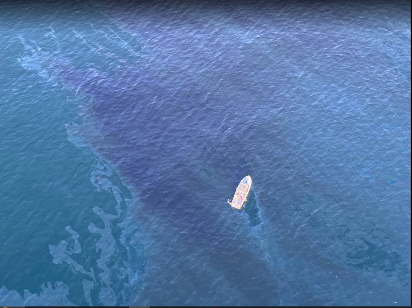 Oil sheen off Huntington Beach; Source: U.S. Coast Guard