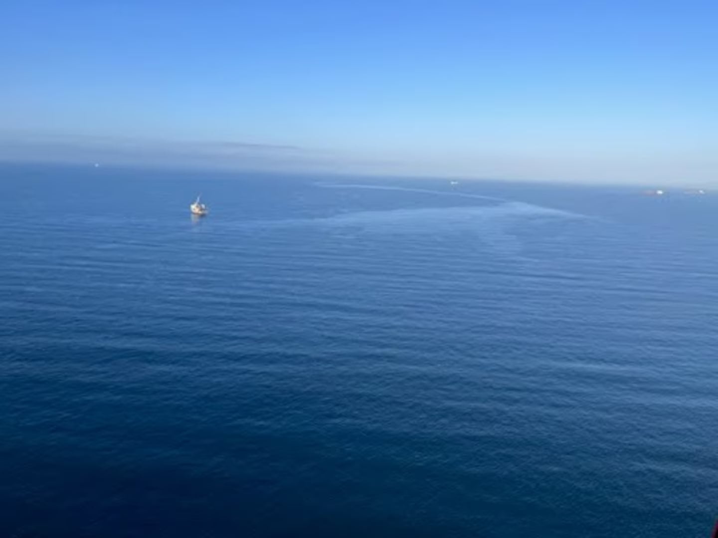 Oil sheen off Huntington Beach; Source: U.S. Coast Guard