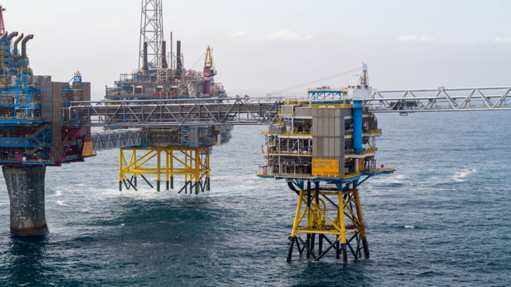 Sleipner field in the North Sea; Credit: Øyvind Gravås and Bo B. Randulff/Equinor