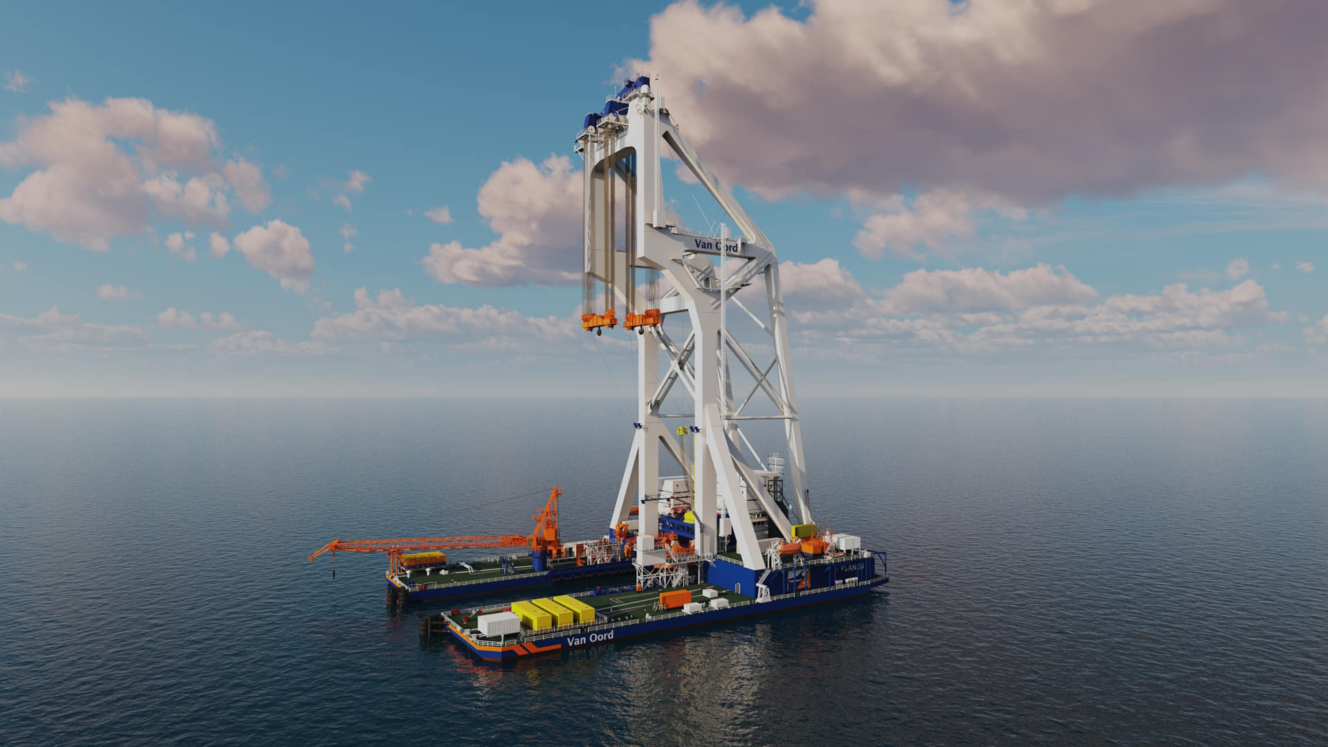 An image of the upgraded heavy-lift vessel Svanen