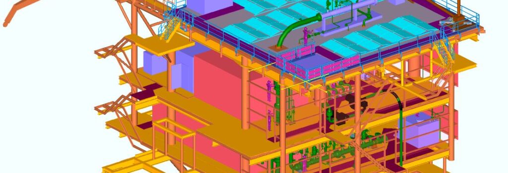 Design of the P18-A platform, unmanned and equipped with solar panels and wind turbines; Credit: KCI Engineers
