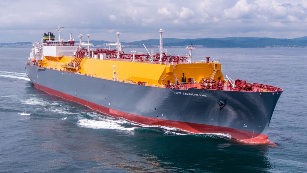 A large vessel at sea