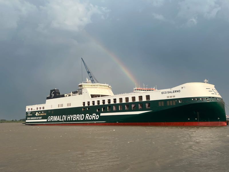 Chinese shipyard delivers newest hybrid RoRo ship to Grimaldi