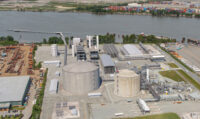 Artistic rendering of an LNG plant