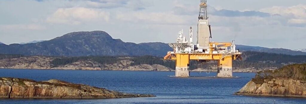 A rig offshore