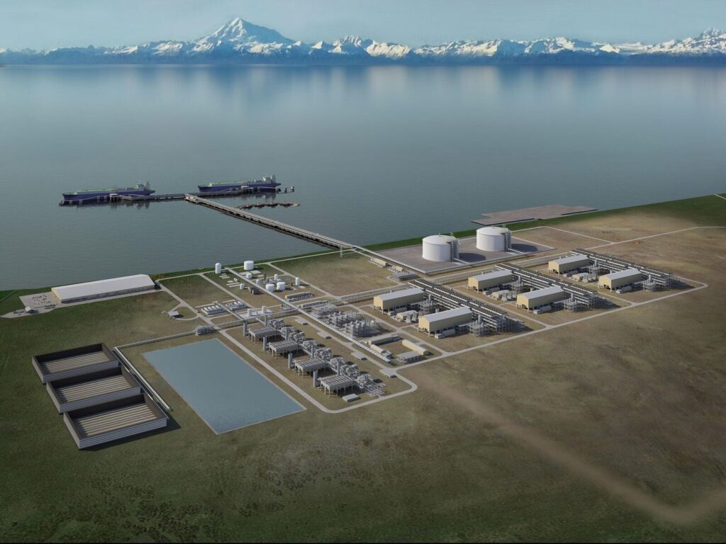 Rendering of an LNG plant