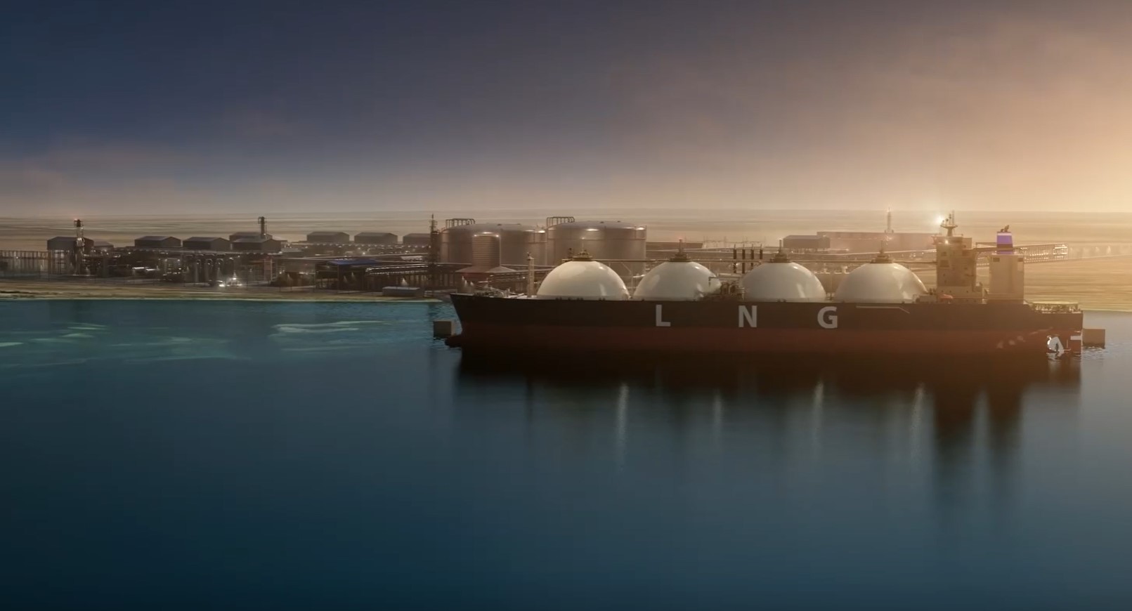 Rendering of the Ruwais LNG concept design; Source: ADNOC