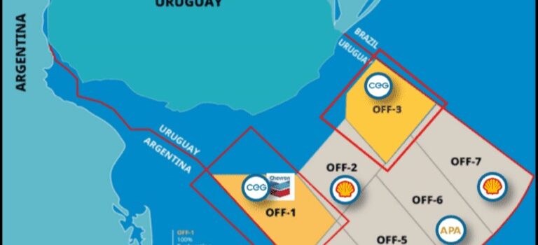 Map of blocks offshore Uruguay